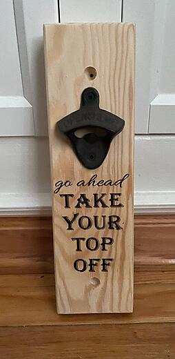 Take Your Top Off Bottle Opener